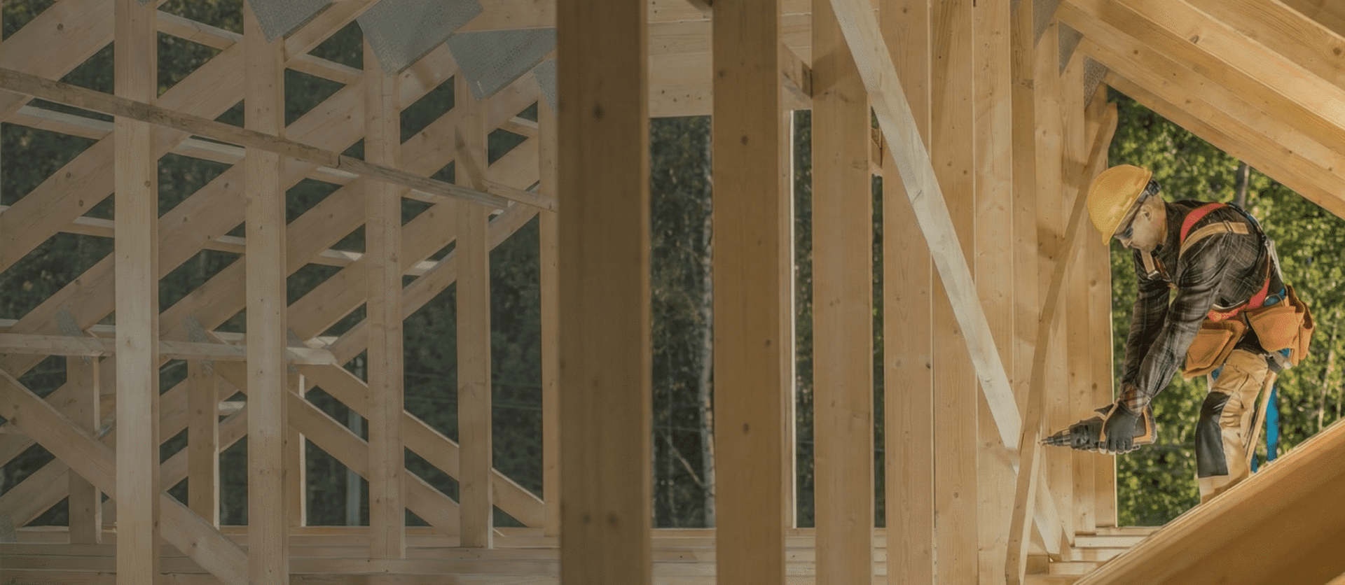 Worker framing house