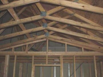 Cathedral roof truss interior