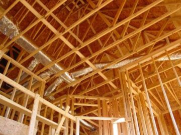 Interior truss looking up