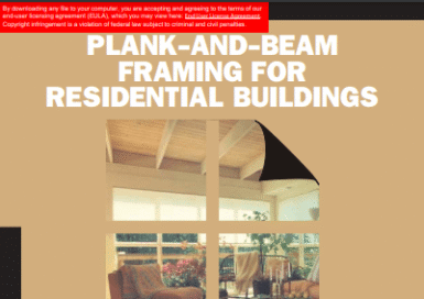 WCD 4 – Plank-And-Beam Framing for Residential Buildings