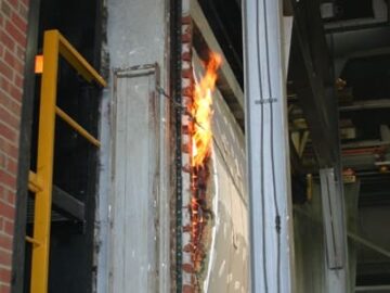 Fire behind wall.